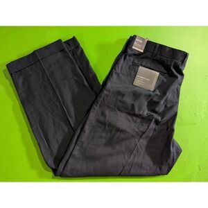 Covington Essential Dress Pants Mens Dark Navy Pleated Cuffed NEW 38x30 Workwear